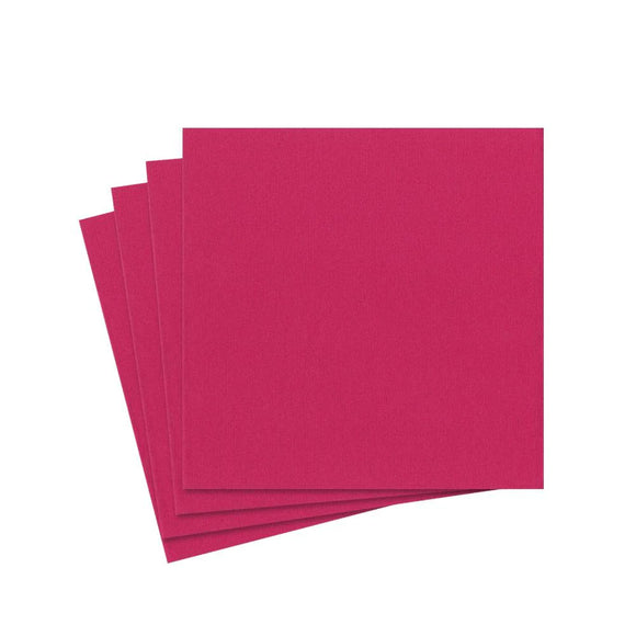 Paper Linen Solid Cocktail Napkins in Fuchsia