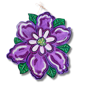 Purple House "Float" Flower Door Hanger