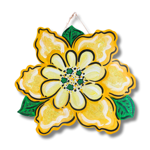 Yellow House "Float" Flower Door Hanger