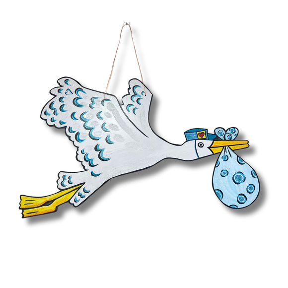 Blue Stork Door Hanger
