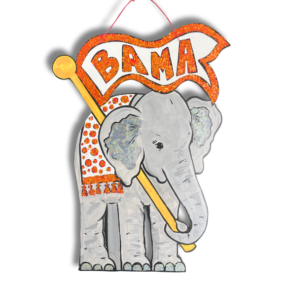 Alabama Elephant and Flag Door Hanger