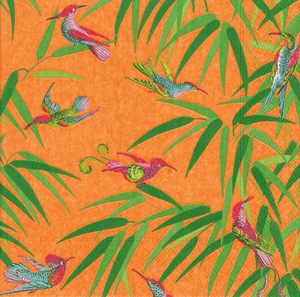 Birds In Paradise Orange Cocktail Napkin Box