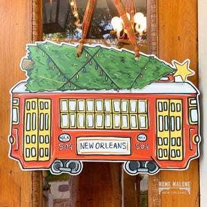 Christmas Streetcar Door Hanger