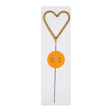 Gold Sparkler Star and Heart Candle